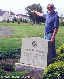Plainsboro historian Bob Yuell points in the general vicinity where Elsie is actually buried.