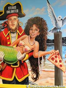 Steaks Unlimited Pirate and Mermaid.