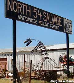 Metal salvage dinosaur statue.  