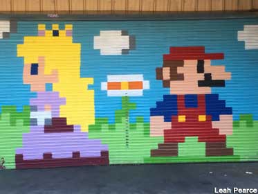 Mario and Princess Peach Mural.