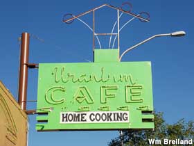 Uranium Cafe sign vestiges.