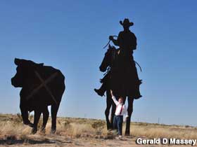 Cattle drive cowboy figure.