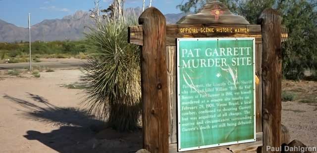 Pat Garrett Murder Site marker.