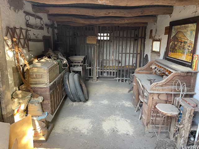 Jail replica with authentic cell door.