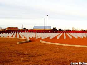 Field of symbolic grave markers for DWI victims.