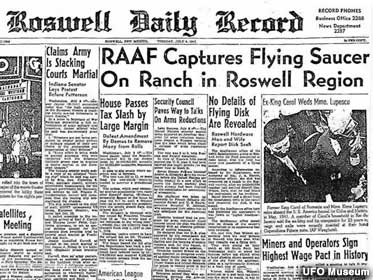UFO crash in the headlines.