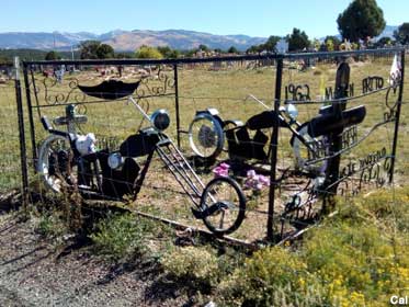 Motorcycle Grave Marker.