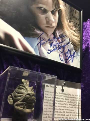 The Exorcist: Linda Blair autograph, and prop Pazuzu idol.