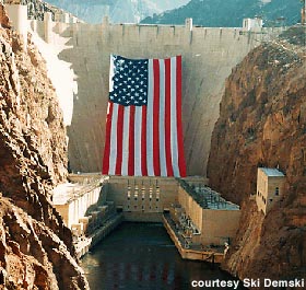 Hoover Dam unfurling.