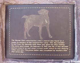 Dog of the Dam plaque.
