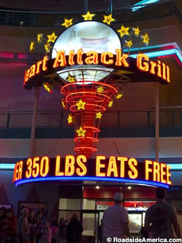 Heart Attack Grill entrance sign.