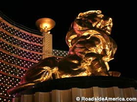 MGM Lion statue.