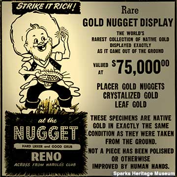 The original Joe held a nugget to advertise the Nugget.