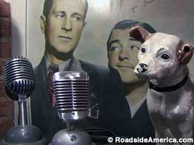 RCA Victor dog and old microphones.