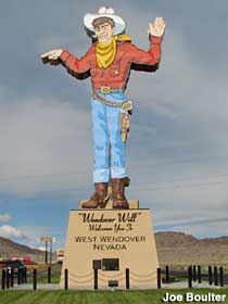 Wendover Will cowboy sign.