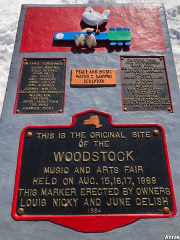 Woodstock Festival monument.