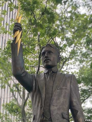 Tesla statue.