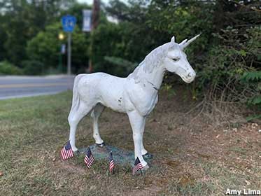 Unicorn statue.
