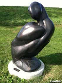 Duck sculpture.