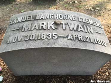 Mark Twain grave marker.