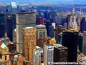 Chrysler, Met Life, NYC skyline buildings.