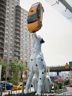 Giant Dog and Taxi Cab.