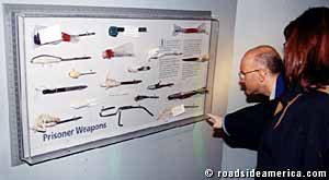 Prisoner weapons on display.