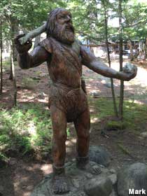 Caveman statue.