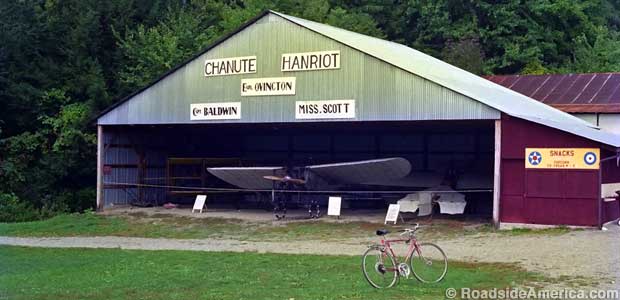 Hanriot sheltered in its hangar at Old Rhinebeck Aerodrome.