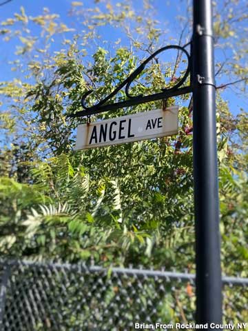 Angel Avenue sign.