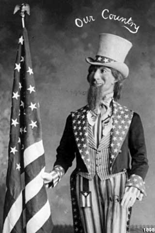 1898: Uncle Sam dress up time.