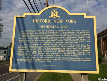 Memorial Day historical marker.