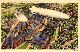 Classic postcard of goodyear tire & rubber Company Plant, Akron, Ohio.