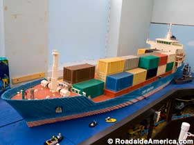 Cargo vessel made of LEGOS.