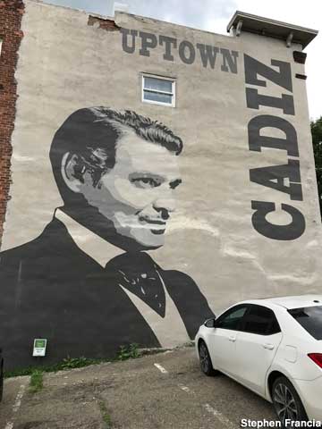 In uptown Cadiz, a Clark Gable mural.
