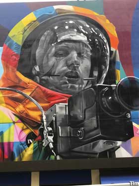 Neil Armstrong mural.