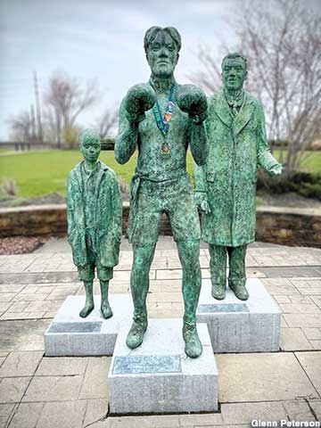 Boxing Champion Johnny Kilbane statue.