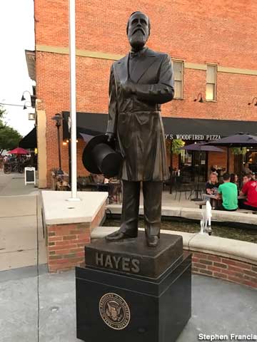 President Rutherford B. Hayes statue.