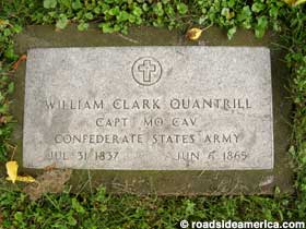 Dover, Ohio grave marker, William Quantrill.