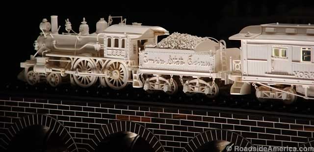 Train carved out of ivory.