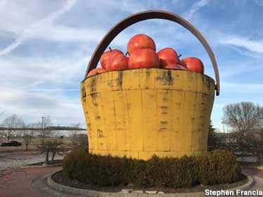 Abandoned apple basket.
