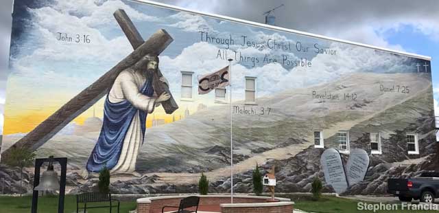 Jesus and the Cross mural.
