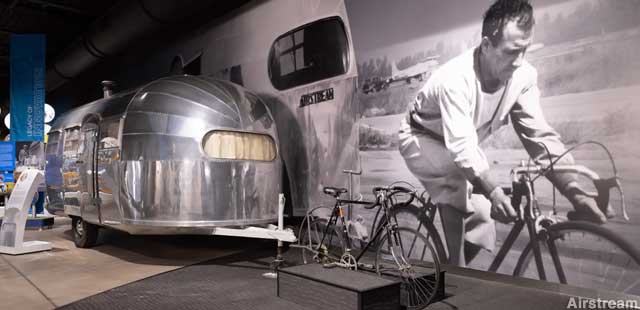 Towing an Airstream by bicycle was a stunt to show how easily they could be pulled.