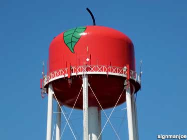 Apple water tower.