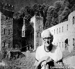 Harry Andrews and his castle.
