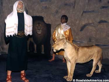 Daniel in the Lions' den, Living Bible Museum, Mansfield, Ohio.