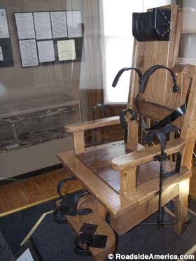 The replica electric chair.