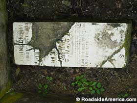 John Grimm's deteriorating gravestone.
