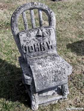 Chair tombstone.