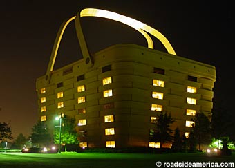 Seven stories high, shaped like a basket, it was built as Longaberger headquarters.
